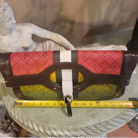 L.A.M.B. by Gwen Stefani Rasta Carlisle Clutch Luxury Designer NWOT Leather #794 - Picture 16 of 17